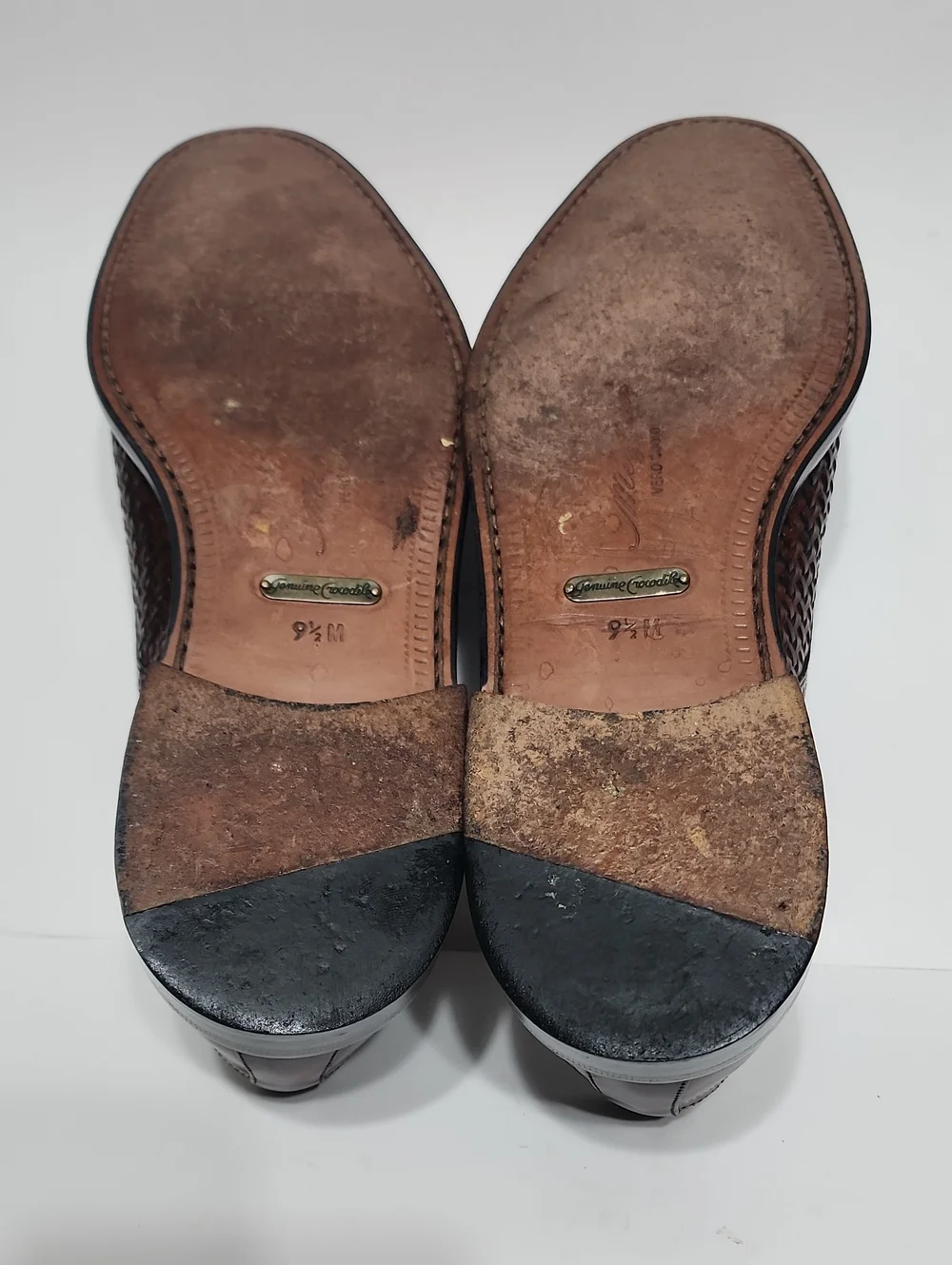 Mezlan Salinas Genuine Crocodile Men Sz 9.5 Leather Cap Toe Brown Lace Up Shoes